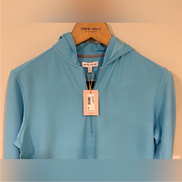 Peter Millar Sky Blue Waffle Knit Pullover - Picture 11 of 12